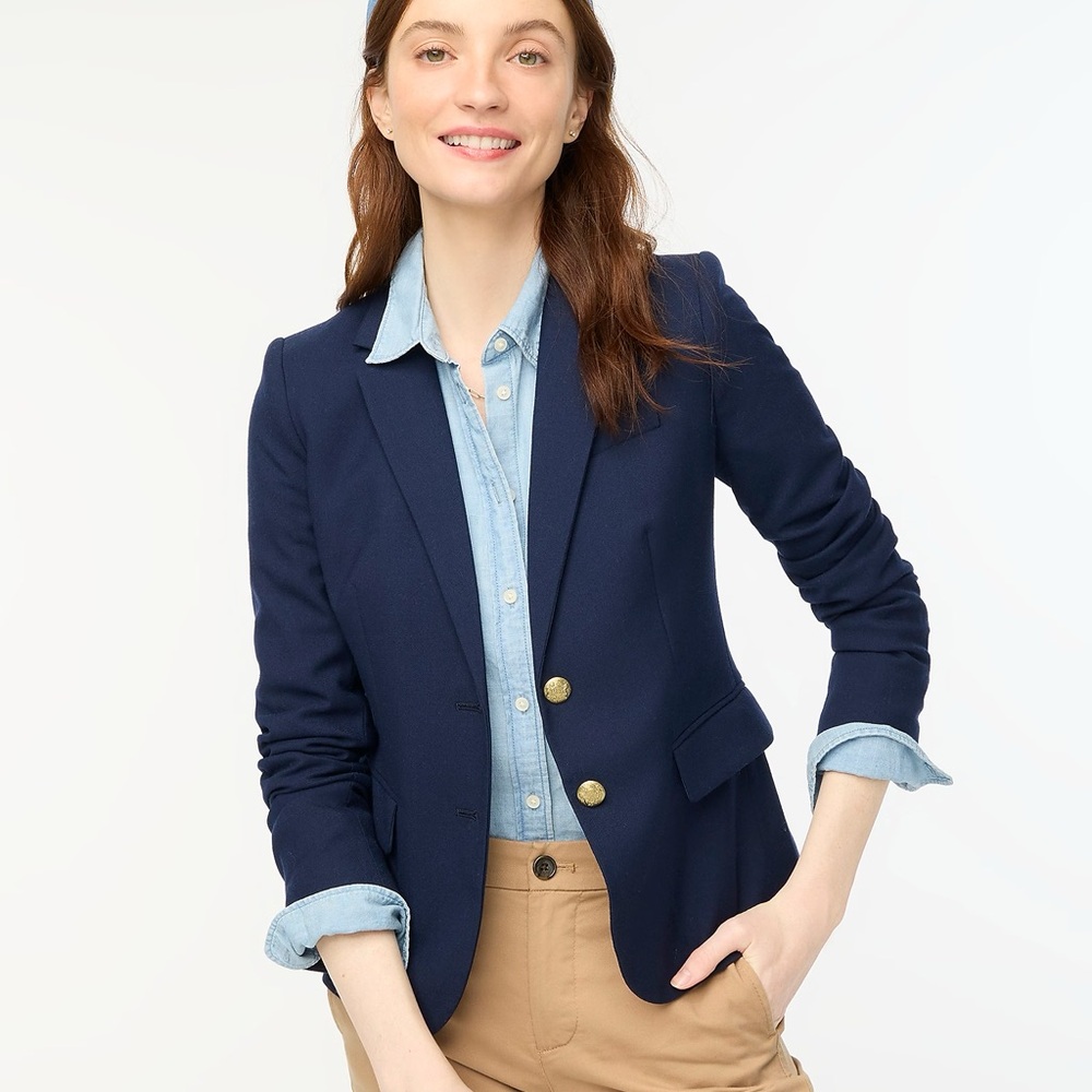 J. Crew Blazer Wool Blend Schoolboy Two Button Notched Collar